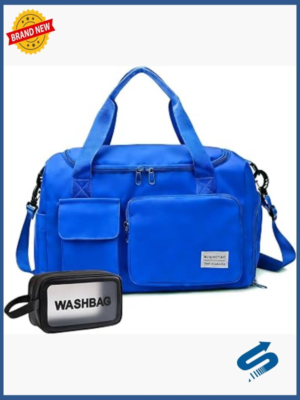 Travel Duffle Bag with Shoe Compartment, Weekender Carry On Gym Bag